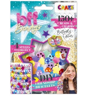 Комплект за гривни Craze - BFF Beadys, 150+ мъниста, асортимент Комплект за гривни Craze - BFF Beadys, 150+ мъниста, асортимент