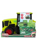 Комплект за игра Toi Toys - Трактор куфар с животни и аксесоари, 28 части