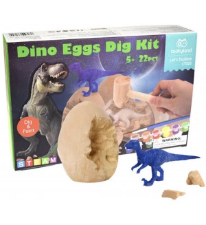 Комплект за изкопаване на вкаменелости Tooky Land - Яйце на динозавър