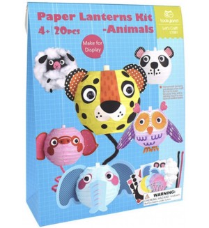 Комплект за изработка на хартиени фенери Tooky Land - Животни Комплект за изработка на хартиени фенери Tooky Land - Животни