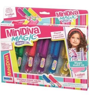 Комплект за красота RS Toys MiniDiva Magic - Гребени-оцветители за кичури, 5 цвята