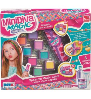 Комплект за красота RS Toys MiniDiva Magic - Преса за цветни кичури, 8 цвята
