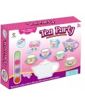 Комплект за оцветяване Felyx Toys - Керамичен сервиз за чай, Пеперуди, 18 части