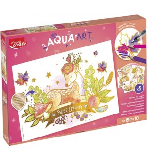 Комплект за оцветяване Maped Creativ - Aqua art, Sweet dreams, акварелни бои