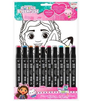 Комплект за оцветяване по номера Kids Licensing - Gabby's Dollhouse