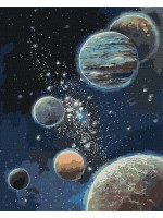 Комплект за рисуване по номера Ideyka - Неизследван космос, 40 х 50 cm