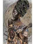 Комплект за рисуване по номера MagicArt - Африканка със златни накити
