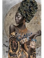 Комплект за рисуване по номера MagicArt - Африканка със златни накити