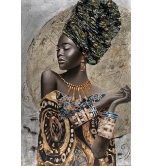 Комплект за рисуване по номера MagicArt - Африканка със златни накити