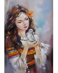 Комплект за рисуване по номера MagicArt - Бялата лястовица (по оригинал на Миглена Кирилова)