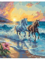 Комплект за рисуване по номера MagicArt - Галоп сред вълните