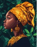 Комплект за рисуване по номера MagicArt -  Нишки от злато, златни бои