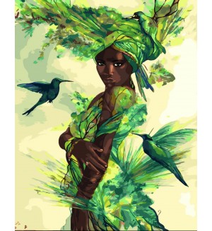 Комплект за рисуване по номера MagicArt - Покровителка на джунглата