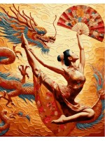 Комплект за рисуване по номера MagicArt - Танцът на дракона