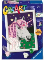 Комплект за рисуване по номера Ravensburger CreArt - Еднорог с пайети