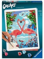 Комплект за рисуване по номера Ravensburger CreArt - Фламинго