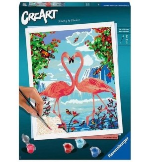 Комплект за рисуване по номера Ravensburger CreArt - Фламинго