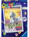 Комплект за рисуване по номера Ravensburger CreArt - Кон при залез слънце