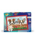Комплект за рисуване по номера Ravensburger CreArt - Коте и кучета