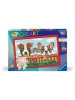 Комплект за рисуване по номера Ravensburger CreArt - Коте и кучета