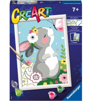 Комплект за рисуване по номера Ravensburger CreArt - Красиво зайче