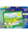 Комплект за рисуване по номера Ravensburger CreArt - Крокодил на сушата