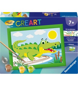 Комплект за рисуване по номера Ravensburger CreArt - Крокодил на сушата