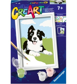 Комплект за рисуване по номера Ravensburger CreArt -  Куче коли