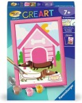 Комплект за рисуване по номера Ravensburger CreArt - Куче с кучешка колиба (вариант 2)
