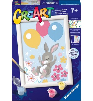 Комплект за рисуване по номера Ravensburger CreArt - Летящо зайче