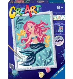 Комплект за рисуване по номера Ravensburger CreArt - Малката русалка