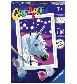 Комплект за рисуване по номера Ravensburger CreArt - Мечти за еднорог