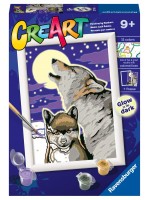 Комплект за рисуване по номера Ravensburger CreArt - Мистични вълци