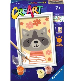 Комплект за рисуване по номера Ravensburger CreArt - Прекрасна миеща мечка