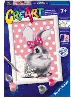 Комплект за рисуване по номера Ravensburger CreArt - Пухкаво зайче