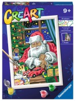 Комплект за рисуване по номера Ravensburger CreArt - Работилницата на Дядо Коледа