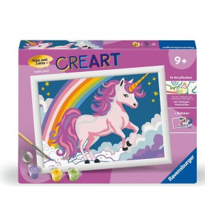 Комплект за рисуване по номера Ravensburger CreArt - Розов еднорог