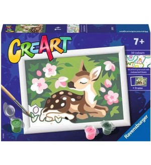 Комплект за рисуване по номера Ravensburger CreArt - Сърничка сред цветя