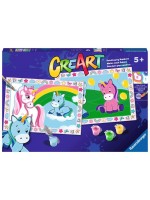Комплект за рисуване по номера Ravensburger CreArt - Щастливи еднорози