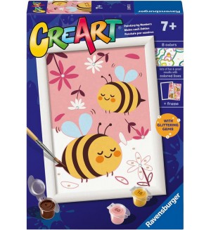 Комплект за рисуване по номера Ravensburger CreArt - Щастливи пчелички