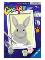 Комплект за рисуване по номера Ravensburger CreArt - Сиво зайче