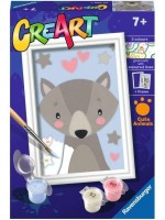 Комплект за рисуване по номера Ravensburger CreArt -  Сладък вълк