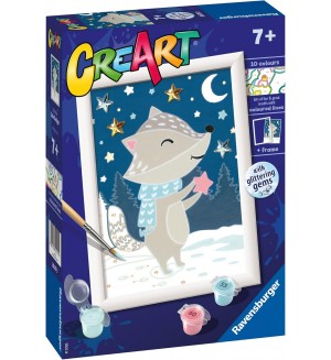 Комплект за рисуване по номера Ravensburger CreArt - Сладък язовец