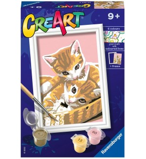 Комплект за рисуване по номера Ravensburger CreArt - Сладки котета