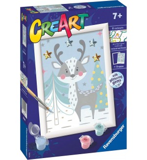Комплект за рисуване по номера Ravensburger CreArt - Сладко еленче