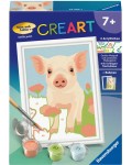 Комплект за рисуване по номера Ravensburger CreArt - Сладко прасенце