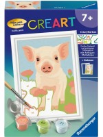 Комплект за рисуване по номера Ravensburger CreArt - Сладко прасенце