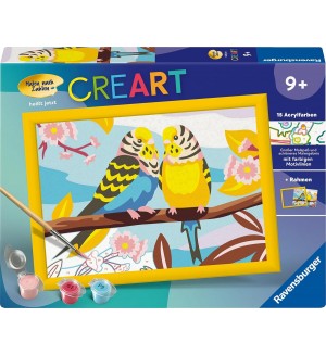 Комплект за рисуване по номера Ravensburger CreArt - Цветни папагали