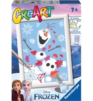 Комплект за рисуване по номера Ravensburger CreArt - Веселият Олаф