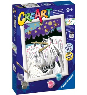 Комплект за рисуване по номера Ravensburger CreArt - Влюбени еднорози